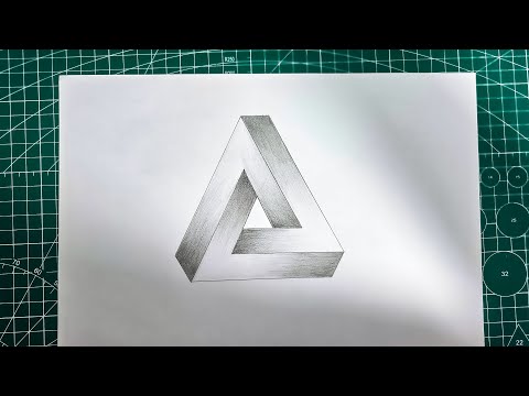 Impossible 3D Penrose Triangle Optical Illusion on Paper | Mind-Bending Pencil Trick Art