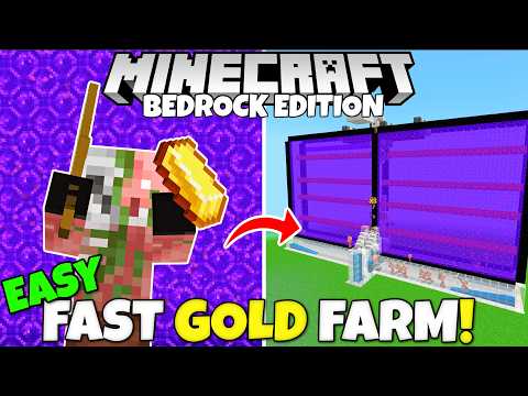 New Gold Farm - 48,000 Items/Hour - Bedrock — Minecraft farm tutorial thumbnail