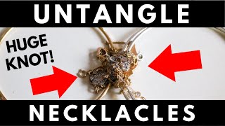 HOW TO UNTANGLE KNOTTED NECKLACES #jewelryhacks