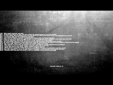 Bible reading, Job 35, Elihu spake moreover, and said,