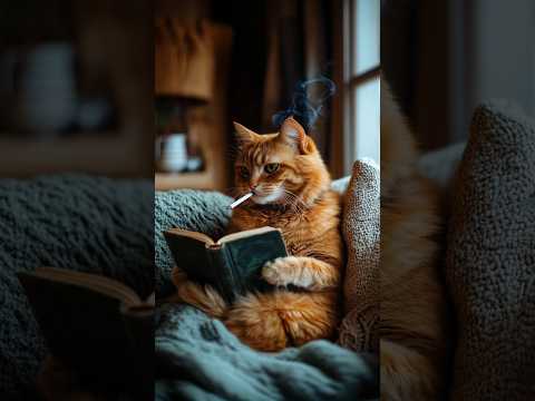 Cat reading a book. #catvideos #cat #cats #shortsfeed #funnyanimal #funny #viralvideo #funnyvideo