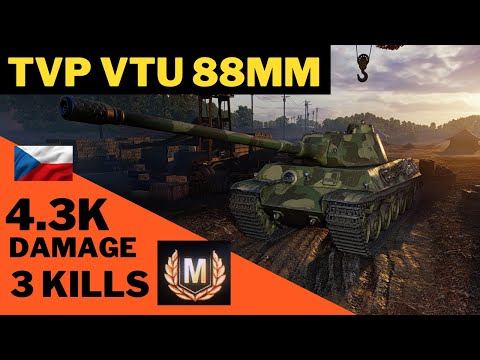 Wot console TVP VTU 88MM  4.3K Damage 3 Kills Mastery