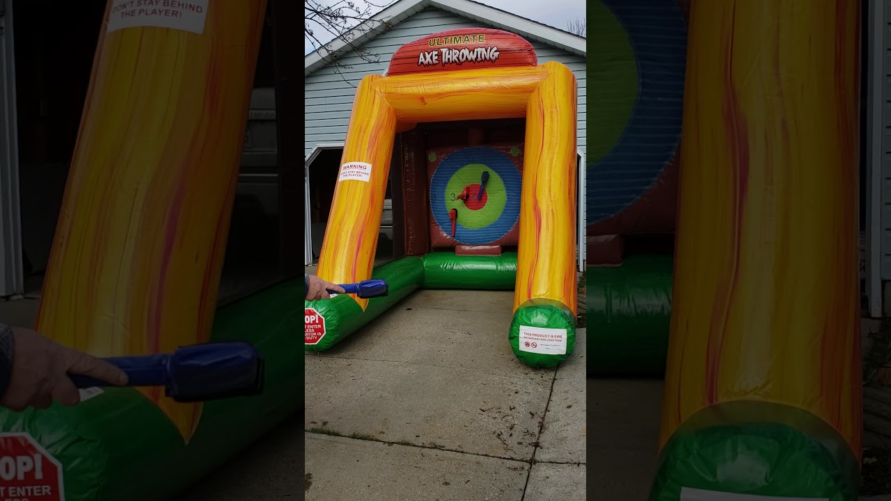 inflatable axe throwing game Michigan