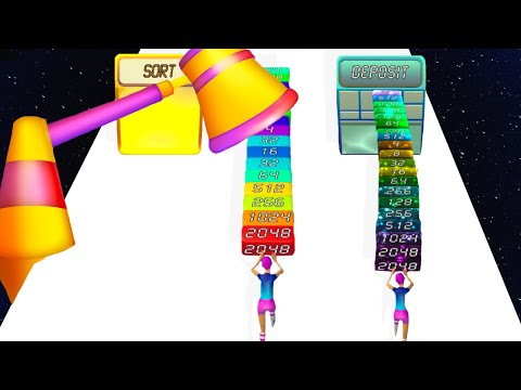 Merge Rush 2048 Stack Run: New Updated Tiktok Game🕹️Android, ios gameplay