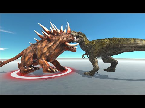 Medium Hellhound VS Trex Battle Animal Revolt Battle Simulator Dinosaur War (Tiny Dinosaur)