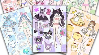Download lagu [💖paper diy💖] Fashion Style Girls Sticker Book👗✨Mix & Match | Kuromi, Kitty, My Melody, Pompompurin mp3