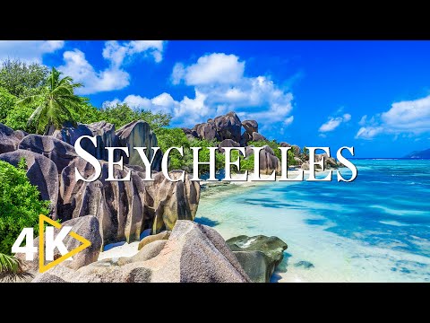 FLYING OVER SEYCHELLES (4K UHD) - Calming Music With Beautiful Nature Video - 4K Video Ultra HD