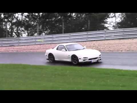 Nordschleife rain drift compilation Mazda RX-7 FD3S onboard