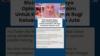 Ria Ricis Ungkap Biaya Oplas Hidung Capai Ratusan Juta, Akui Ada Masalah Kesehatan Menahun