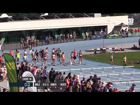 GIRLS U14 80M HURDLE HEAT 1 - 2018 STATE TRACK AND FIELD CHAMPIONSHIPS // LAVicTV