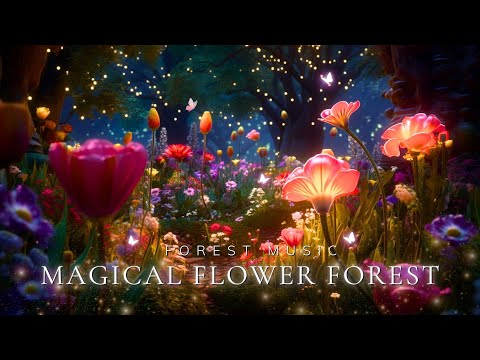 Magical Forest Music + Beautiful Flower Forest Space | Relax, Rest & Enjoy a Good Night's Sleep 😴