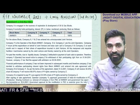 Q. 1 - RTP Nov 2021 Attempt | Ind As 103 & Ind as 111 Big Question | Block AWM/01 - Joint Operators