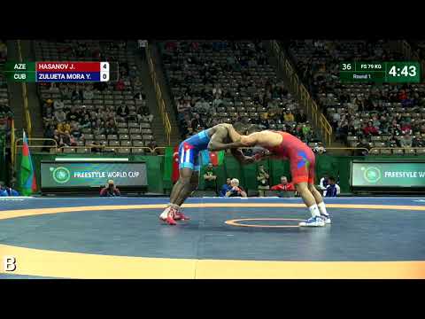 Round 1 FS - 79 kg: J. HASANOV (AZE) v. Y. ZULUETA MORA (CUB)