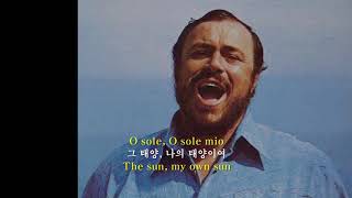 O Sole Mio -Luciano Pavarotti 나의 태양이여 Italian, English &amp; Korean caption 이태리어, 영한자막