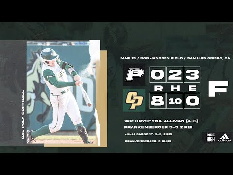Cal Poly vs. Pacific, Softball Highlights -- Mar. 13th, 2022