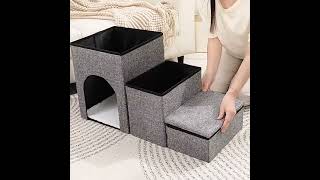 Domeček pro kočku schody pro psa béžová