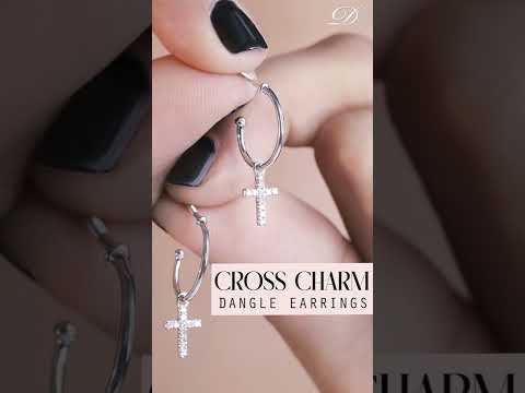 Cross Charm Screw back Drop Earrings For Women | K10525