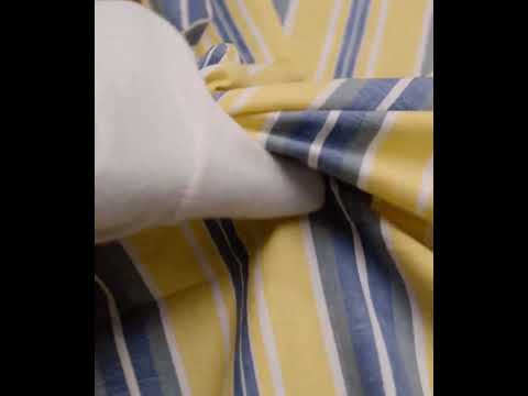Stripe Yellow & Blue Pure Cotton 97 GSM Handwoven Fabric — video