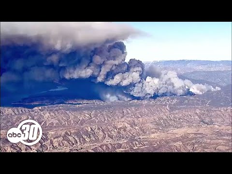 Fire erupts near Castaic Lake in northern Los Angeles County