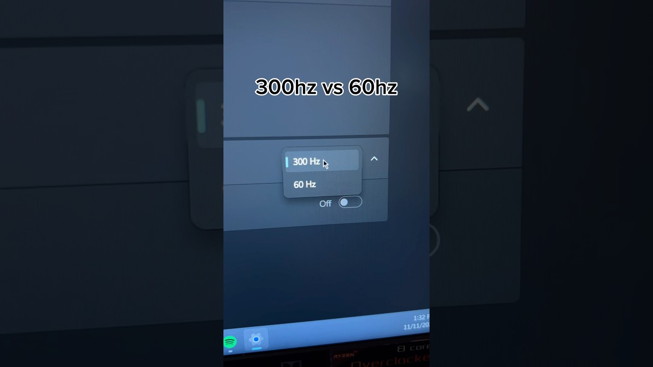 300hz vs 60hz is insane🤯 #pc #gaming #gamingsetup #hz  #monitor #intel #rtx #asus #shorts #explore