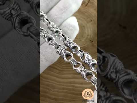 Men's thick silver chain 100 grams - author's weaving of 925 sterling silver