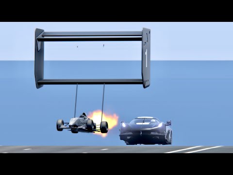 Formula Jet Engine Monster Wing vs Koenigsegg Jesko Jet Engine - Drag Race 20 KM