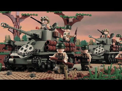 Lego WW2 Tank Battle - Anti-Tank Gun Fight stop motion