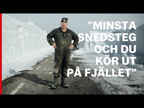 Här blir snödrivorna flera meter – följ med när Vildmarksvägen plogas