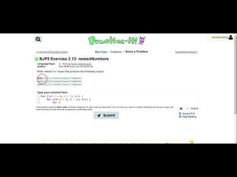 Exercise 2 12 Nestednumbers Java Tutorial Practice It