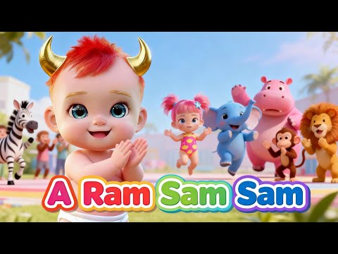 A Ram Sam Sam ❤️ | Monster Baby Red Nursery Rhymes & Kids Songs