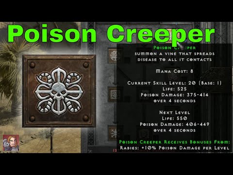 D2R Skills & Abilities - Poison Creeper, Summoning (Druid)