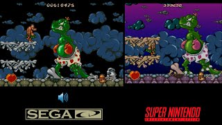 Chuck rock SNES vs Sega CD