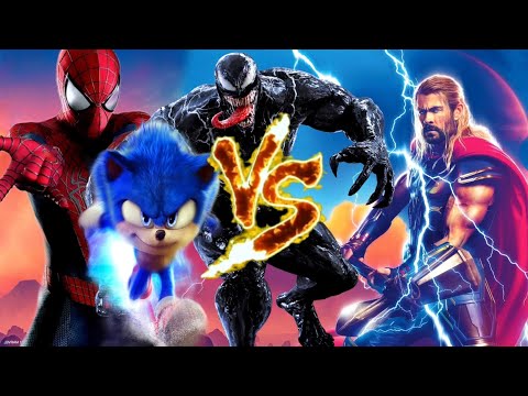 SPIDER-MAN vs SONIC vs VENOM vs THOR - Epic Supercut Battle!