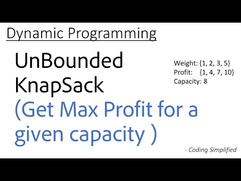 DP - 15: Unbounded Knapsack | Get Max Profit for a given capacity | Given weights & their profits