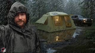 Camping in the Rain 🌧️ with a Bunker Style Inflatable Tent