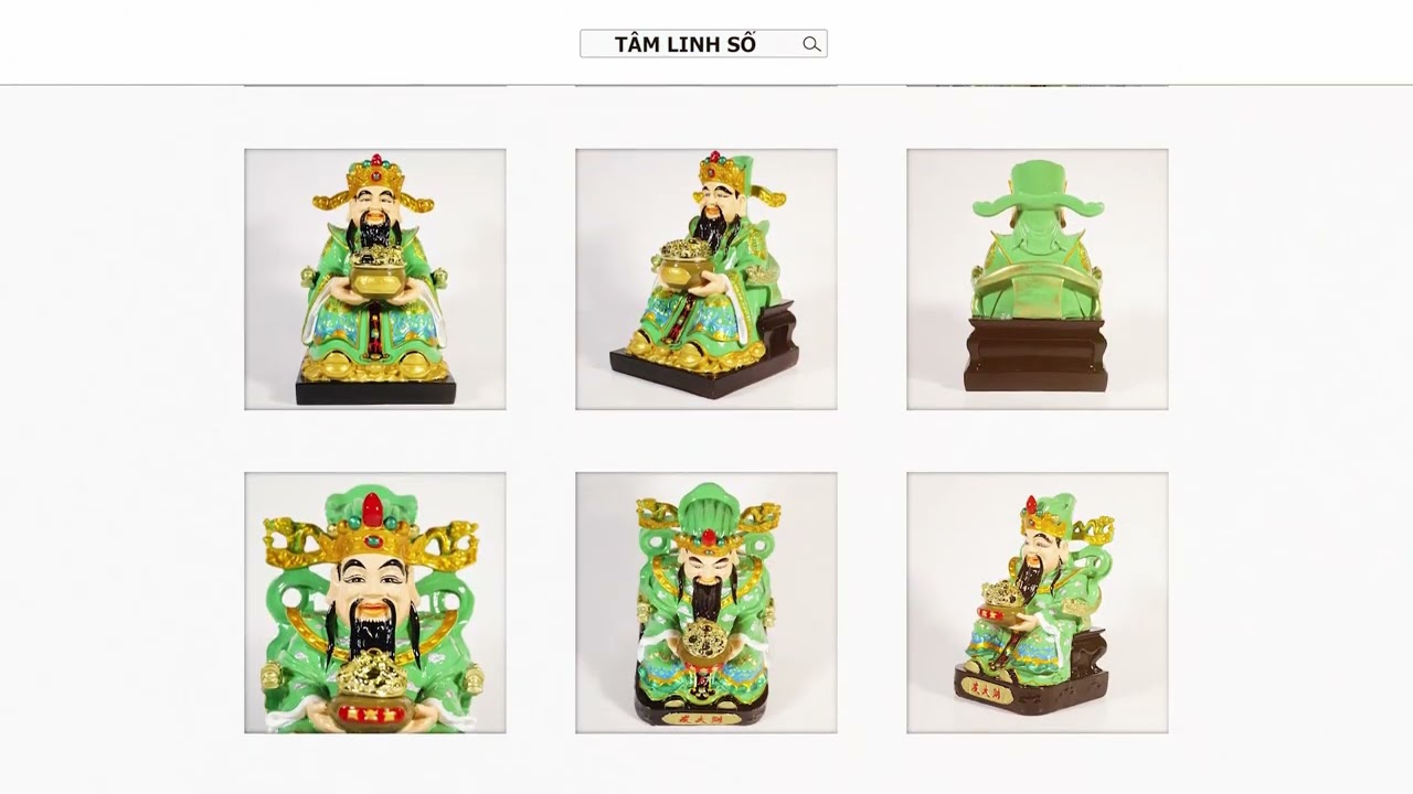 Tượng Thần Tiền XANH vẽ sắc màu tài lộc đúc nguyên khối đặt bàn thờ Thần Tài cao cấp - Nhiều cỡ VIP