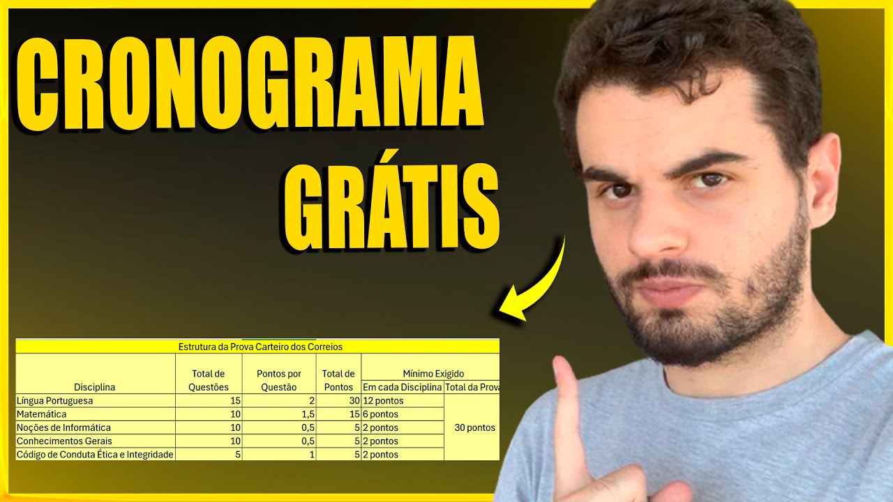 CRONOGRAMA DE ESTUDOS CORREIOS 2024 GRÁTIS - CARTEIRO