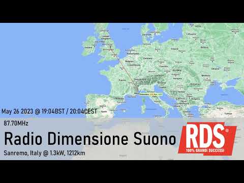 [Sporadic-E FM DX] 87.70MHz Radio Dimensione Suono in Italy from the UK