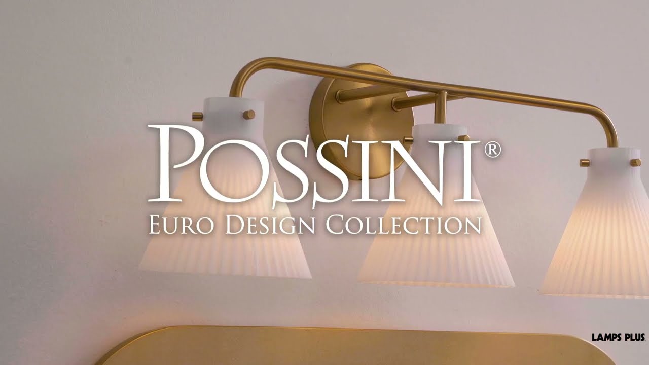 Video 1 Watch A Video About the Possini Euro Cielo Warm Brass 3 Light Bath Light