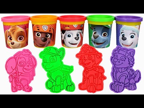 Playing with Paw Patrol Play Doh and Molds with Paw Patrol Characters