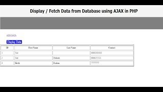 How to Display/Fetch Data on button click using AJAX in PHP - AJAX