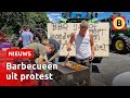 Boeren protesteren met bbq bij het provinciehuis | Omroep Brabant