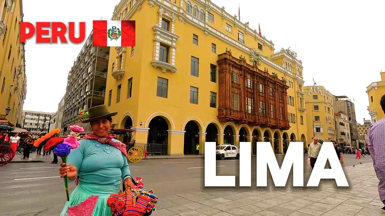 Immersive street-level walking tour through Lima Historic Center, Peru, showcasing authentic urban landscapes, local architecture, and the vibrant atmosphere of the city's neighborhoods