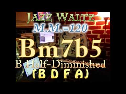 Bm7b5 Half-Dim (B D F A) Jazz Waltz - M.M.=120 - One Chord Vamp