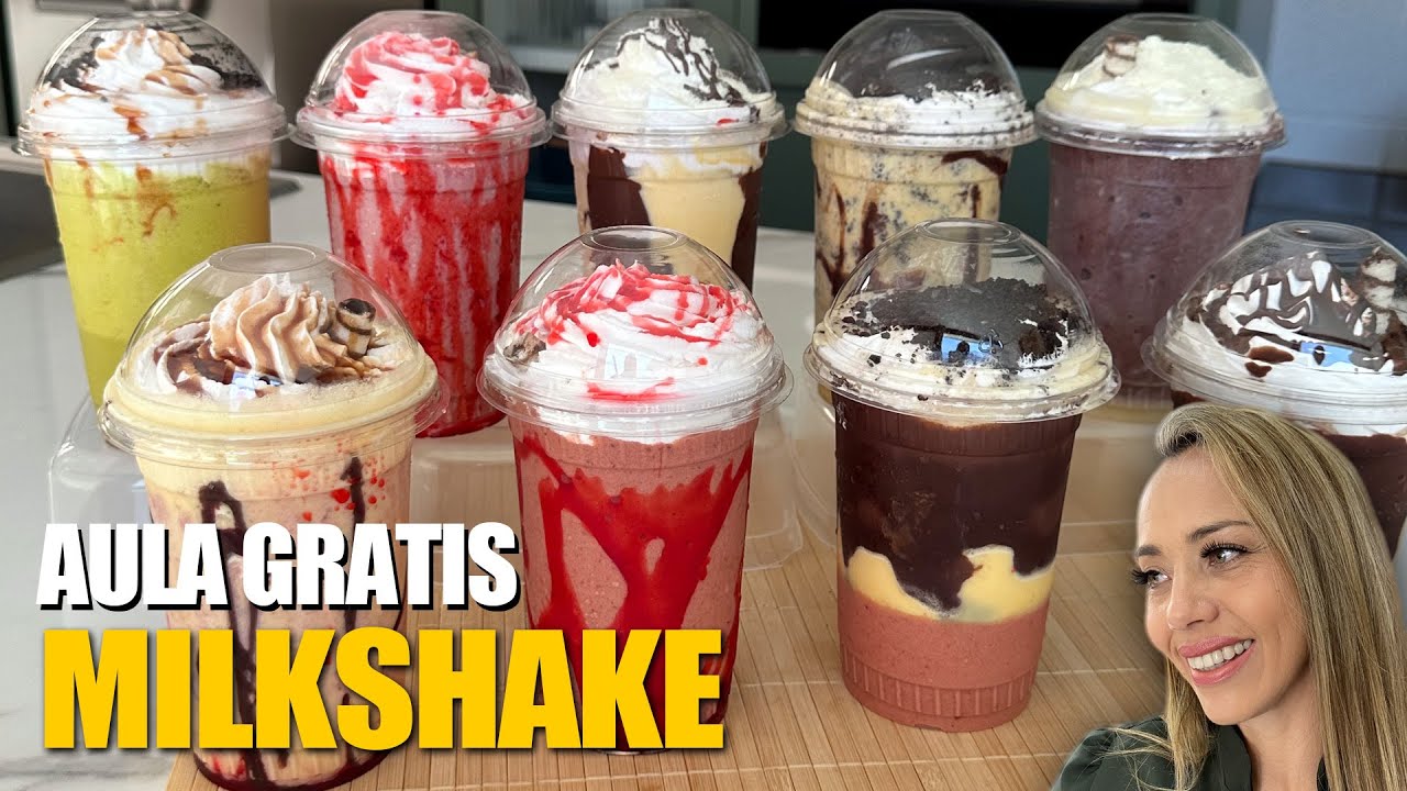 Aula GRATIS de Milkshake - Vários Sabores - Ovomaltine, Morango, Açaí, Pistache e muito mais