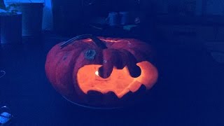 My first ever carved pumpkin, Batman style!