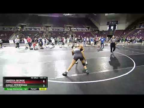 105 Lbs Round 1 - Sarah Zimmerman, Hays Wrestling Club Vs Janessa George, Chatfield Wrestling Club