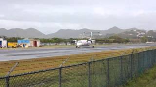 preview picture of video 'Caribbean Airlines Dash 8-300 Inaugural Flight to St. Lucia February 2012'