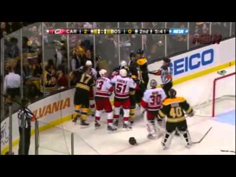 Carolina Hurricanes Vs Boston Bruins Brawl - 10/18/2011