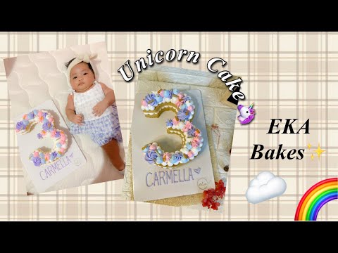 How to decorate a Unicorn Number Cake🦄 | EKA Bakes✨